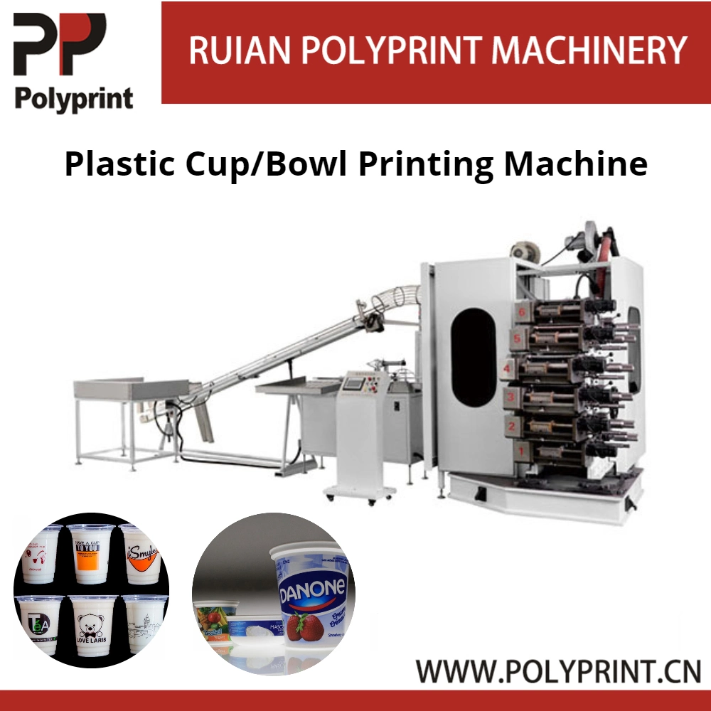 4/6/8 ألوان، آلة الطباعة التلقائية الكاملة للأكواب البلاستيكية