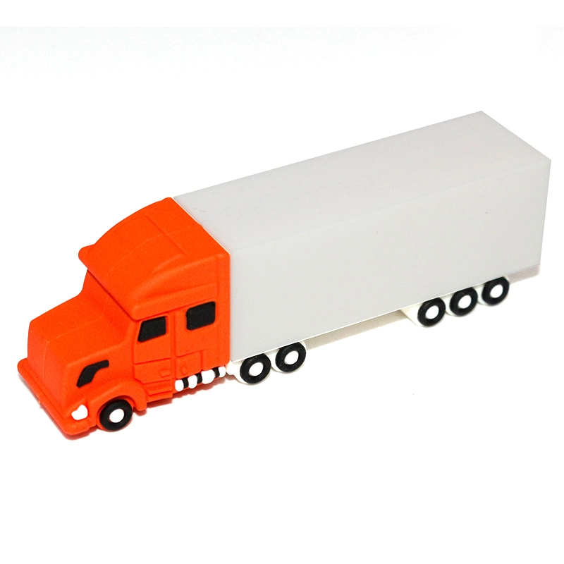 OEM Logo Cartoon Truck PVC USB Flash Drive Car Shape Pen Drive USB for Promotional Gift