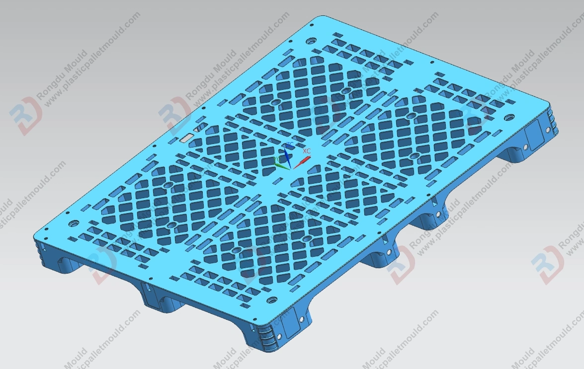 1300*1100*100mm Disposable Grid Net Light Plasitc Injection Nine Foot/Leg Pallet Mould