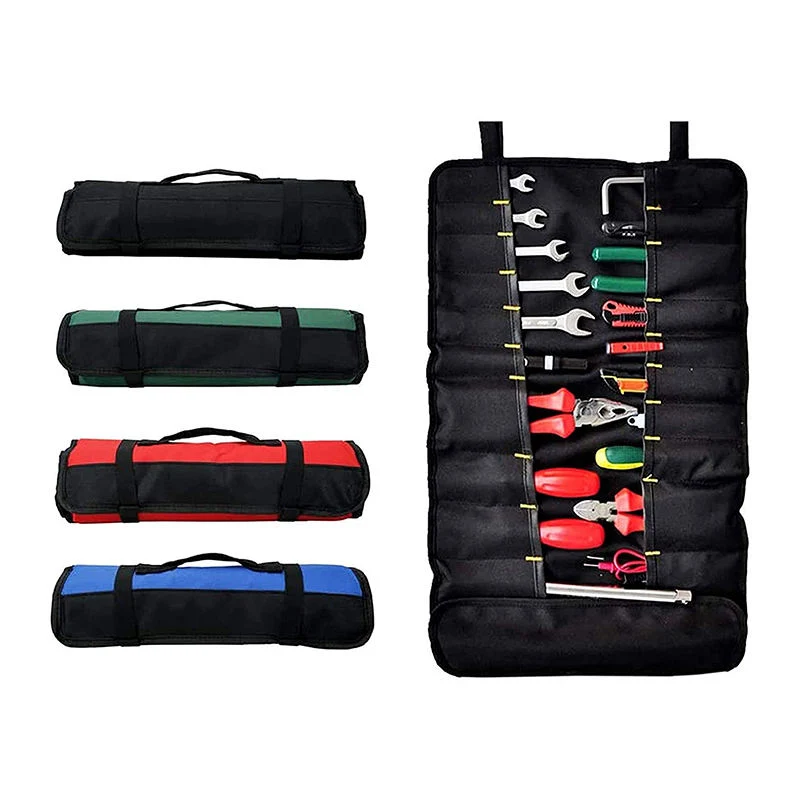 Drum Type Hardwaretools Storage Bag Multi-Purpose 38 Pockets Wrap Roll Tool Bag Organizers Portable Tool Pouch Plumber Screwdriver Spanner Roll Tools Bag