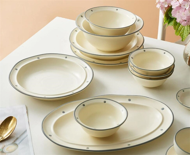 High-Value Household Dinner Korean Version Fine China Tableware