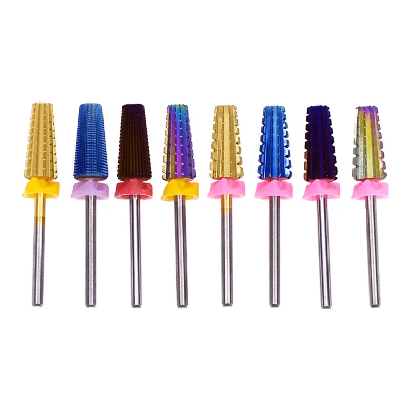 Professional Hot Sale E-File 7 in 1 Custom Ceramic Diamond Carbide Nail Drill Bit Set with Plastic Case