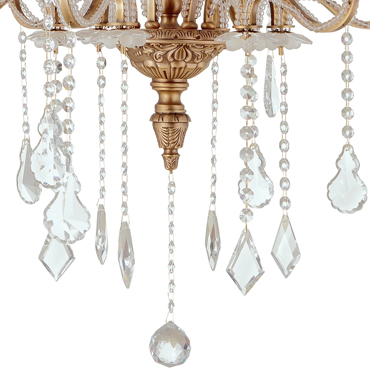 Copper Crystal Chandelier Lighting 6 Lights for Hallway Bedroom Lighting (WH-PC-13)