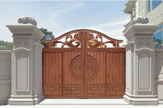 Luxury Modern Outdoor Beautiful Casted Aluminum Entrance Gate Decoration Exterior for Courtyard