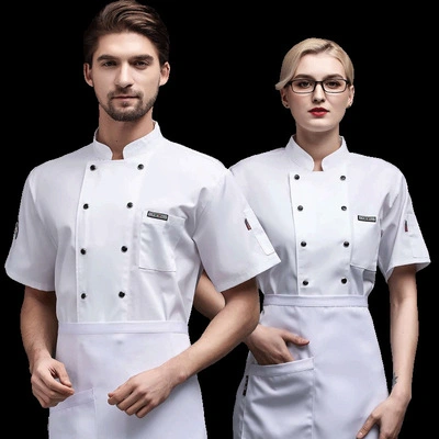 Camisa uniforme de chef blanca de doble pecho