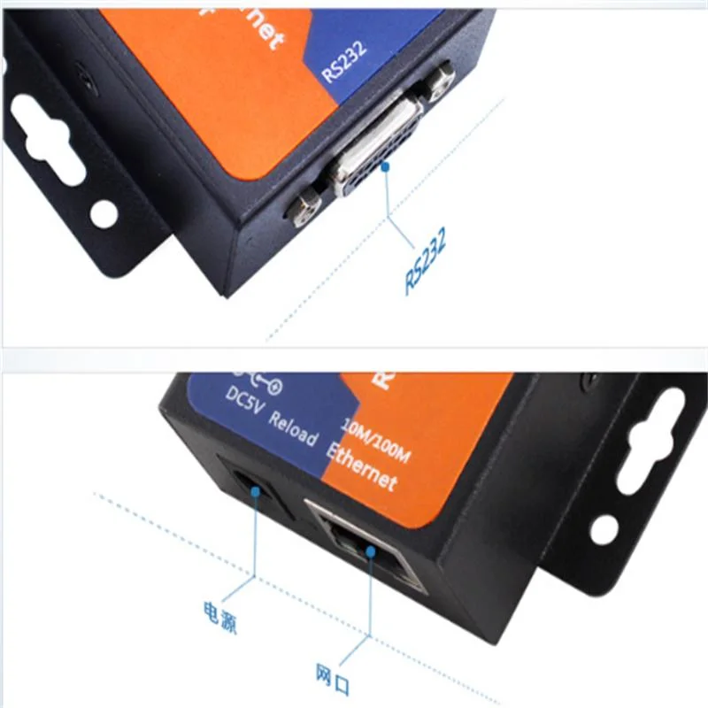 Servidor de puerto serie doble RS232/485/422 a comunicación industrial de equipos Ethernet Redes