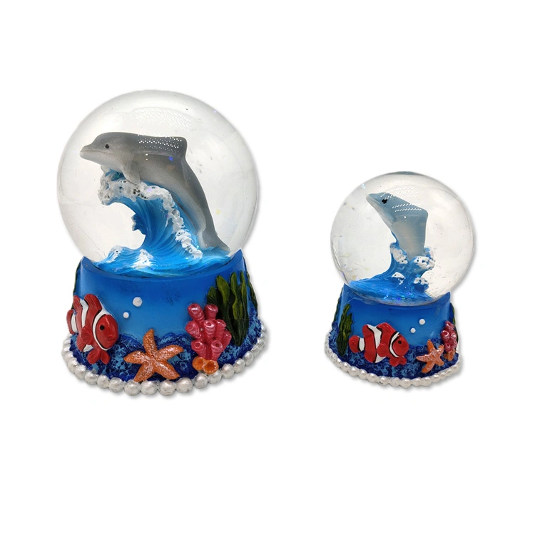 Fábrica resina personalizada Praia Loja Snow Globe Tartaruga Sea Life Globo de água