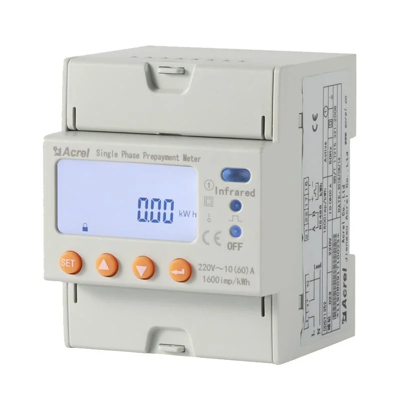 Acrel Adl100-Eynk Single Phase DIN Rail Prepaid Energy Meter Supports Remote Recharge, Load Controlling Kwh Meter