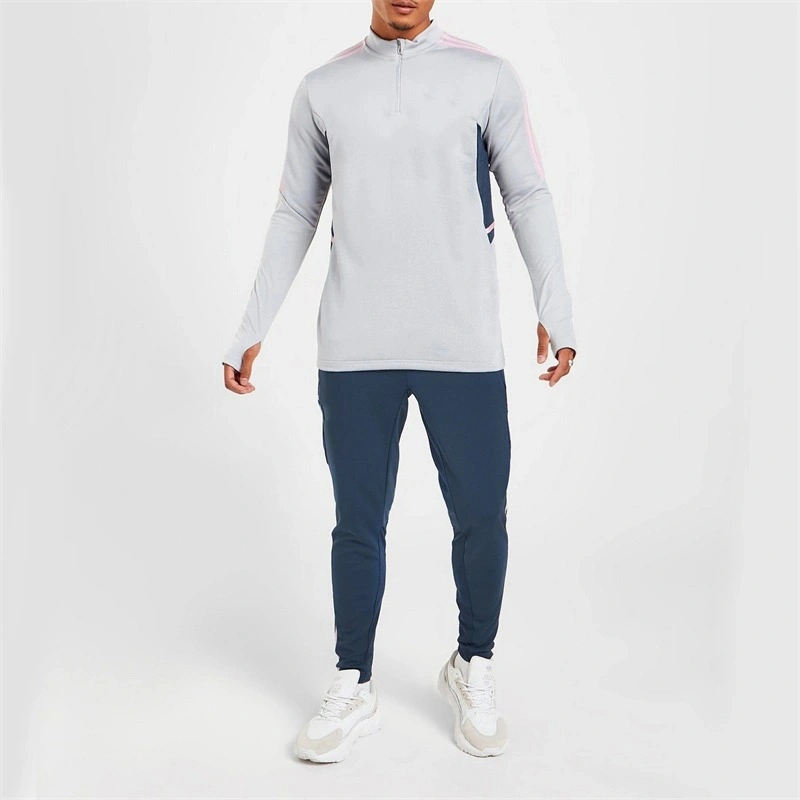 2022 fábrica proveedores Nueva Moda Deportes Camiseta de manga larga Hombre pequeño Escote holgado Fitness Track jogging Suit Custom Sportwear Camiseta para Hombres