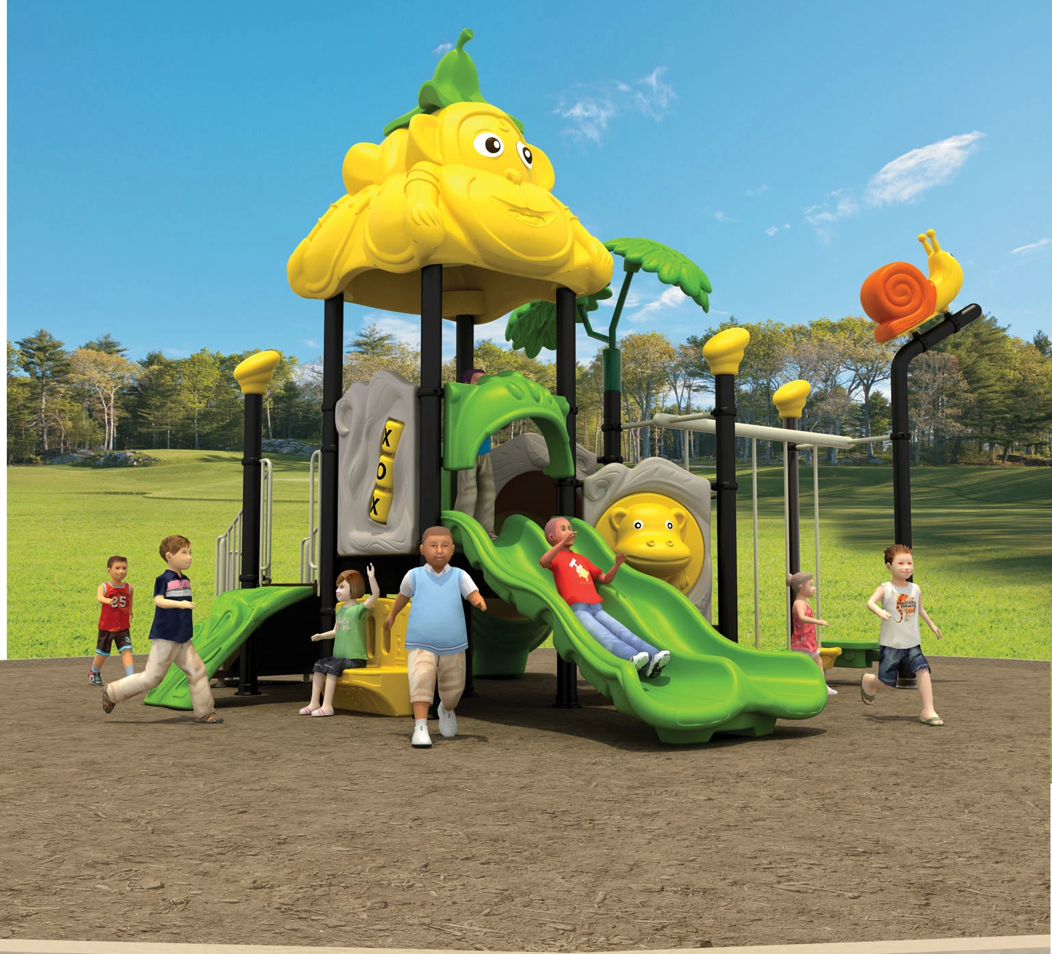 Backyard Slide Outdoor Playground Amusement Park Equipment