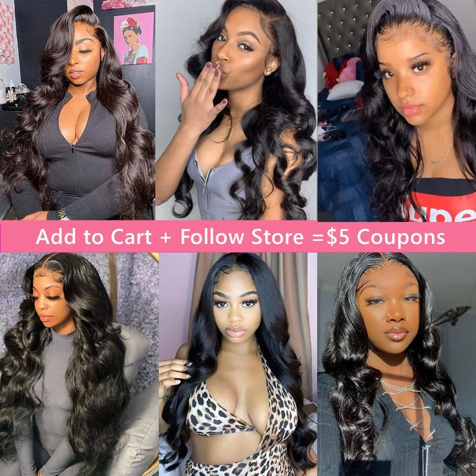 HD Transparent Lace Front Human Hair Wigs Preplucked 13X6 180% Brazilian Body Wave Lace Frontal Wig with Baby Hair Remy Princess