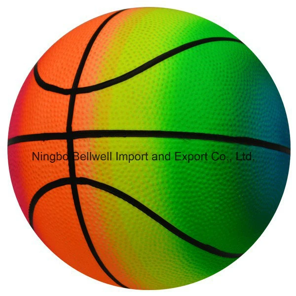 Arco Iris de PVC de alta calidad de inflar el balón de baloncesto de juguete