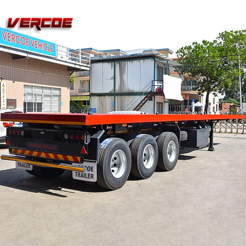 3 Axle Flatbed 20/40 Feet Sea Container Flatbed Semi Trailers with Container Twist Lock