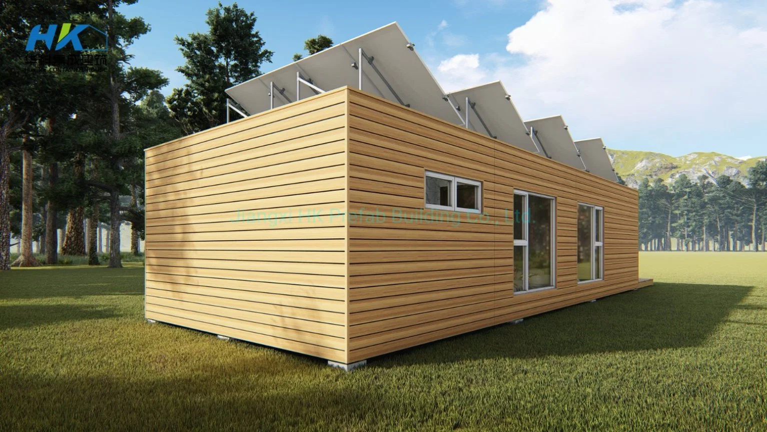 China 20/40FT Wooden Cladding Prefabricated Modular Steel Structure Prefab Mobile Shipping Container House