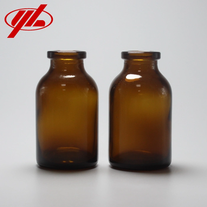 Amber 20ml 30ml 50ml 100 Injection Moulde Glass Bottle for Antibiotic