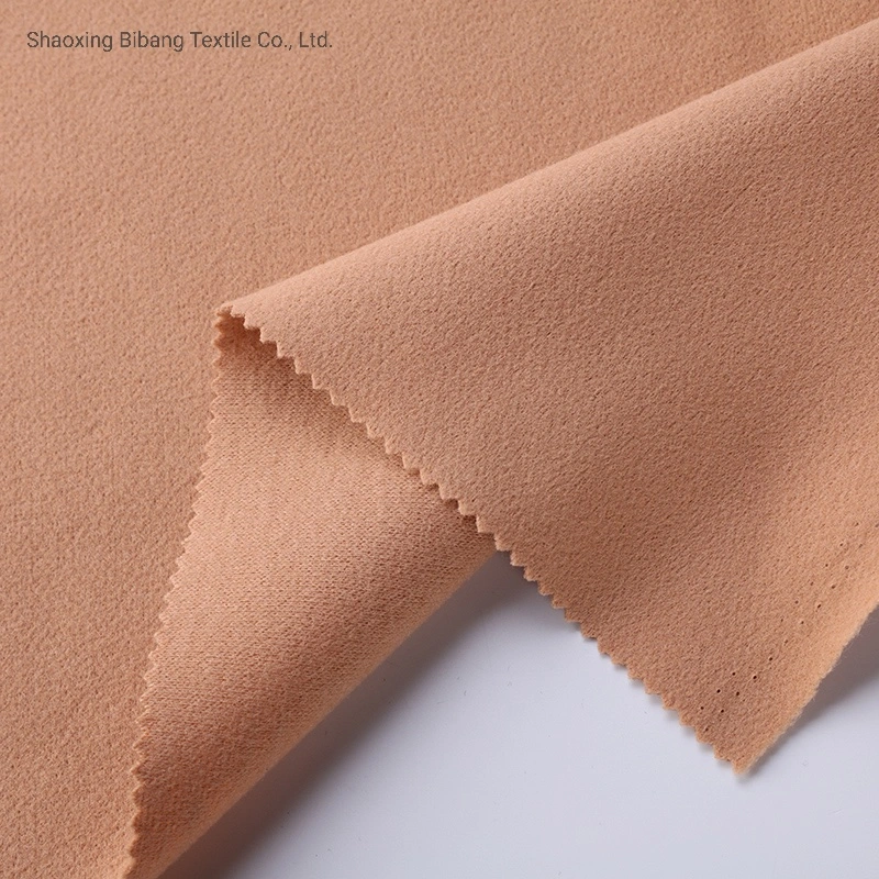 Both Side Anti-Pilling Plain Recycled Knit Fleece 100% Polyester Brush Fabric for Wool Garment Coat Pants