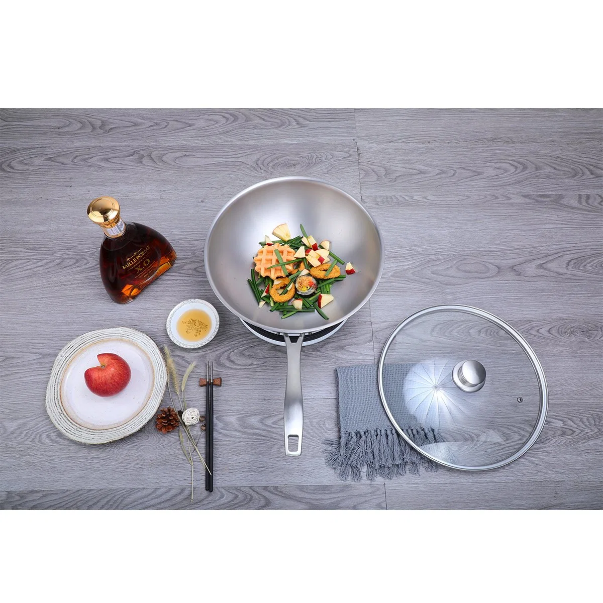 Newest Wholesale/Supplier Eco-Friendly Titanium Small Saute Pan Set with Lid