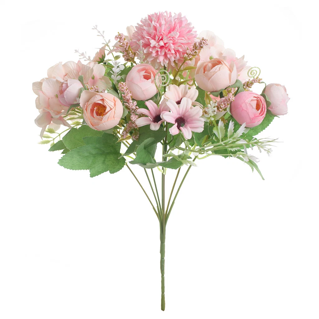 Artificial Flowers Lint Roses Single Stem Blooming Rose