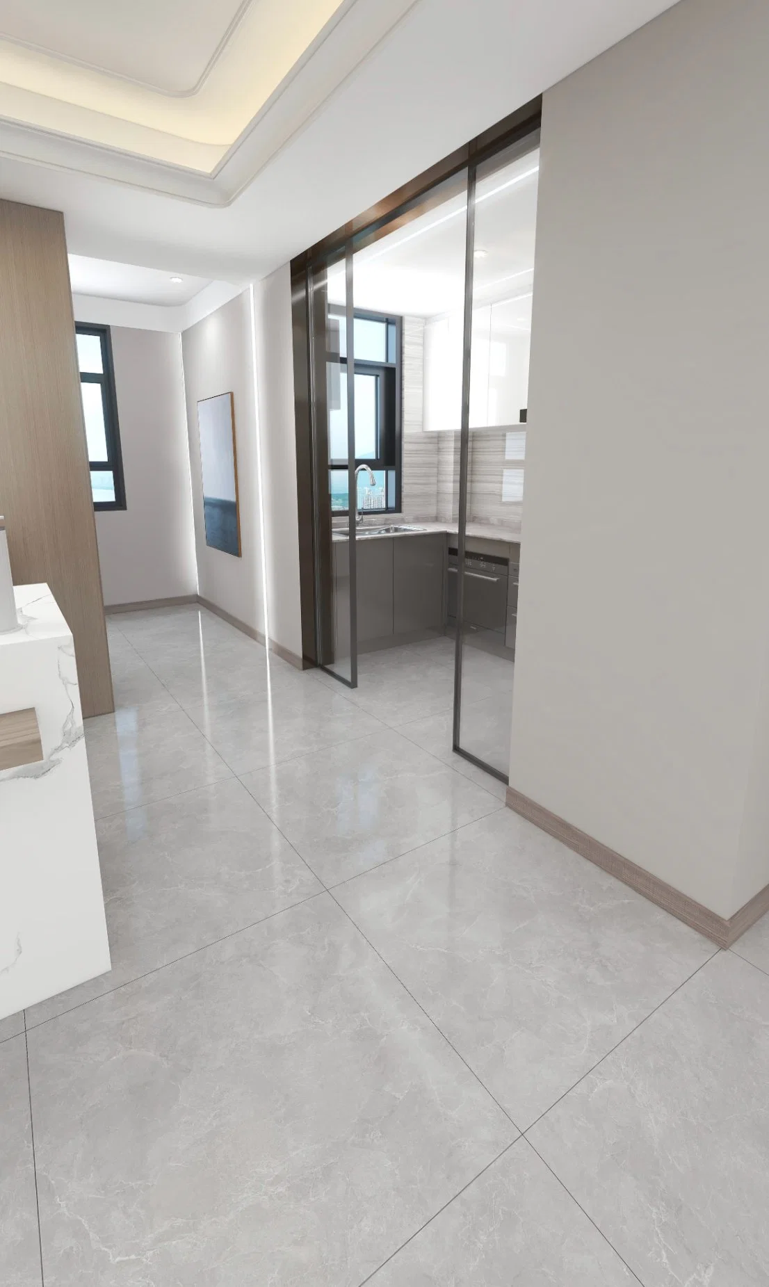Guangdong Foshan Modern Whole Body Marble Tile Series 800*800 Carrara White Modern Style Living Room Brick