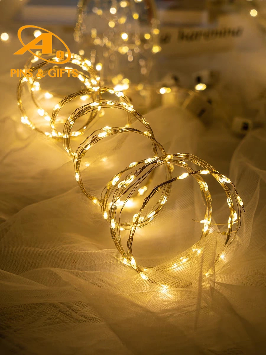 Battery Lamp Small Decorative Serial Birch Tree Wall Bottle Stopper String Copper Wire Lamp LED Outdoor Christmas Light Home Wedding Christmas Decoration