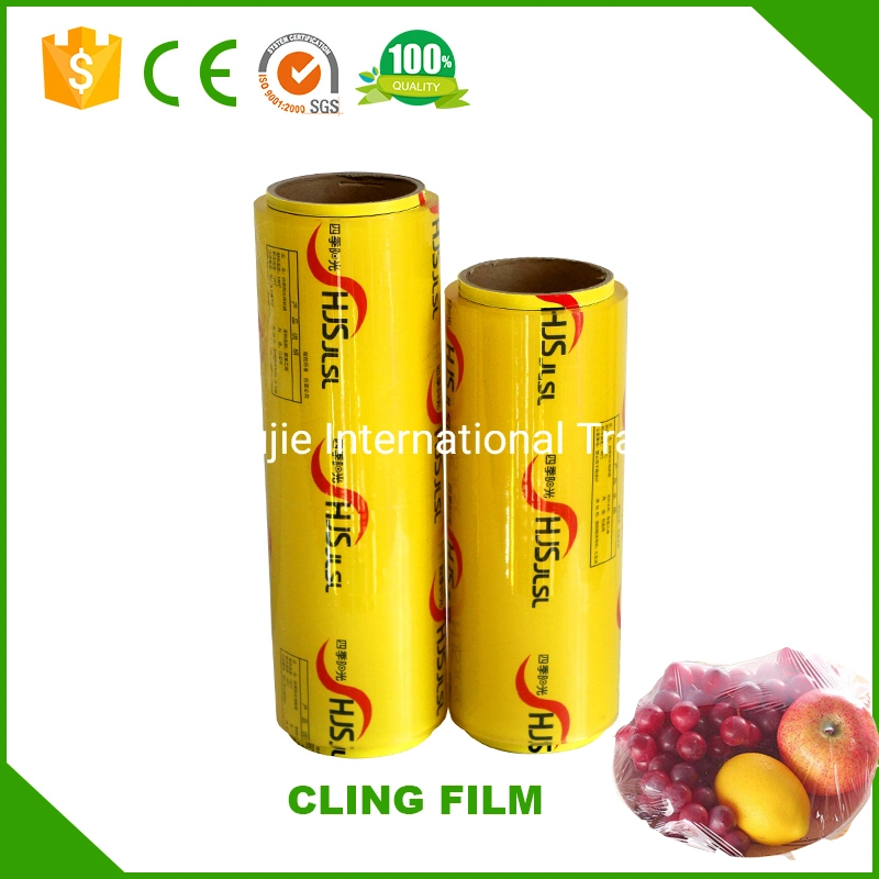 Food Grade Jumbo Roll Form Printed Moisture Proof Customized Soft Factory PVC Cling Film