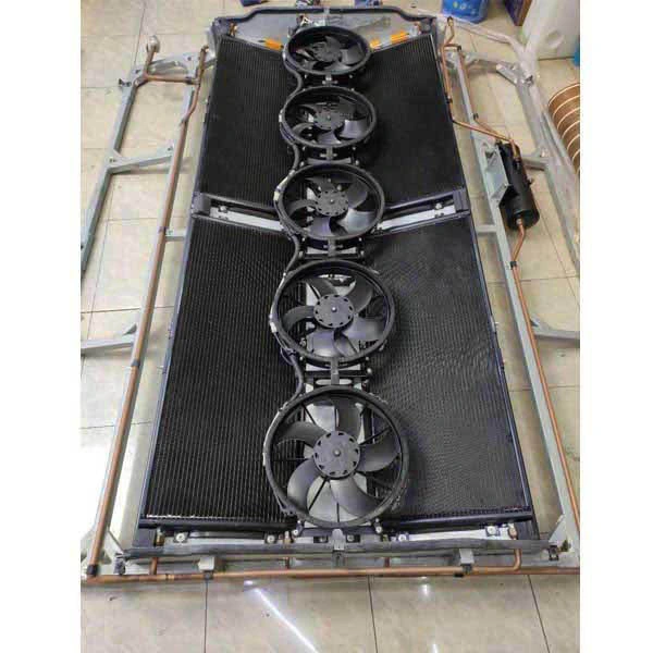 DC24V Factory Integrated Engine Driven Rooftop Mounted Copper Tube Coil Heat Exchanger Evaporator 24V with Generator 12m Bus Air Conditioner