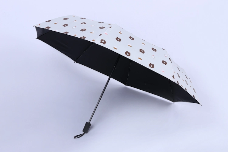 Animal Print Wood Stick Umbrella Fashion Brown Bear Printing Umbrella