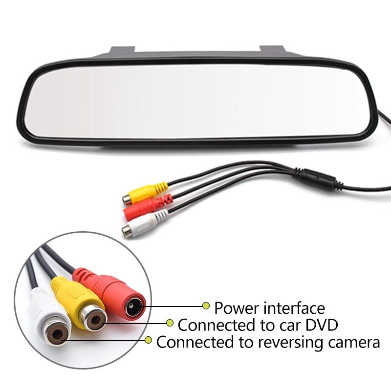 5inch Car Mirror Parking Rearview Monitor with 2 Video Input for Camera