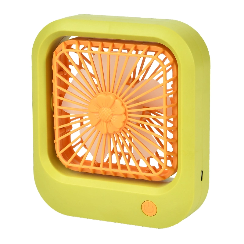 Summer Cool Kids Electric USB Handheld Square Floret Charging Mini Desktop Fan