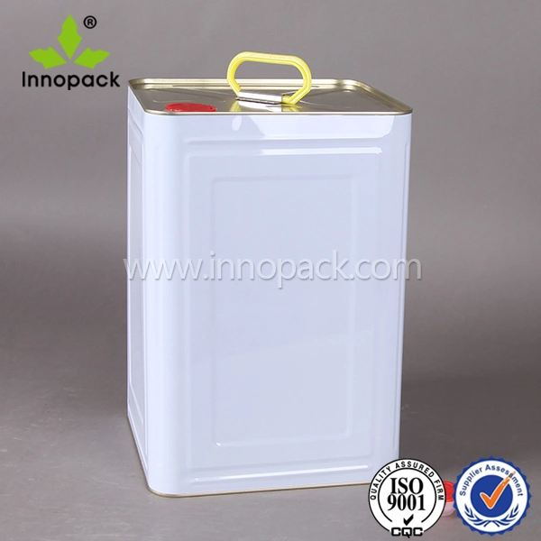 1 Gallon 4 Liter Rectangle Metal Oil Tin with Plastic Pull up Spout Cap