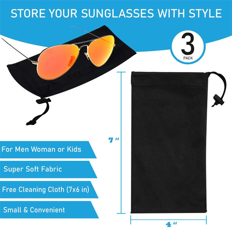 Factory Wholesale/Suppliers Fashion Reusable Glasses Pouches Soft Slim Glasses and Phone Case with Drawstring