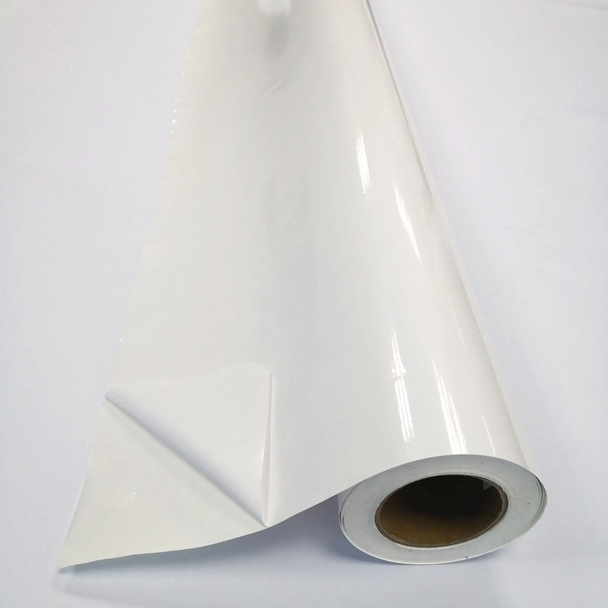Glänzend Weiß Transparentes PVC Vinyl Aufkleber Eco Solvent Warp Inkjet Selbstklebendes Vinyl Auf Rollen