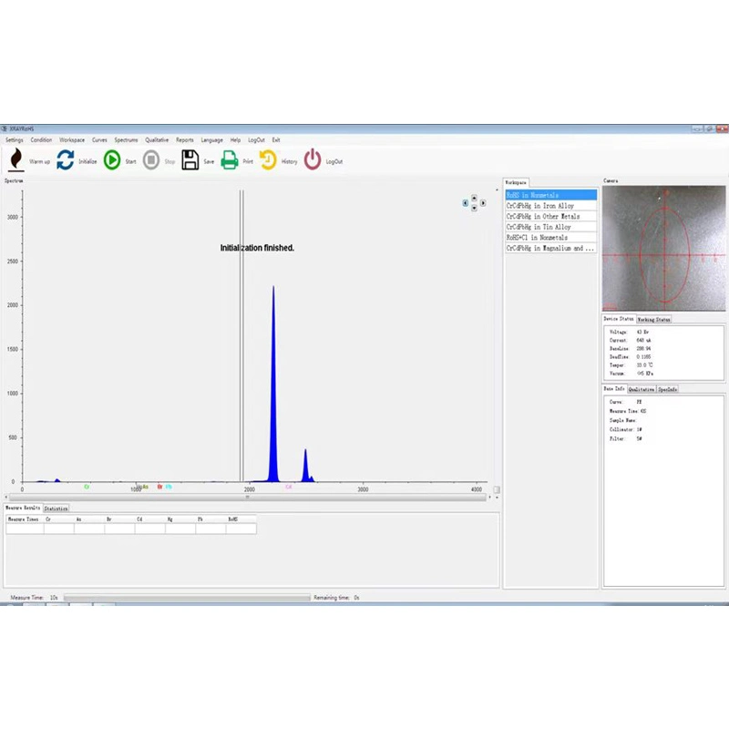 Analizador de elementos EDXRF RoHS Detector de plomo Analizador de metales pesados espectrómetro