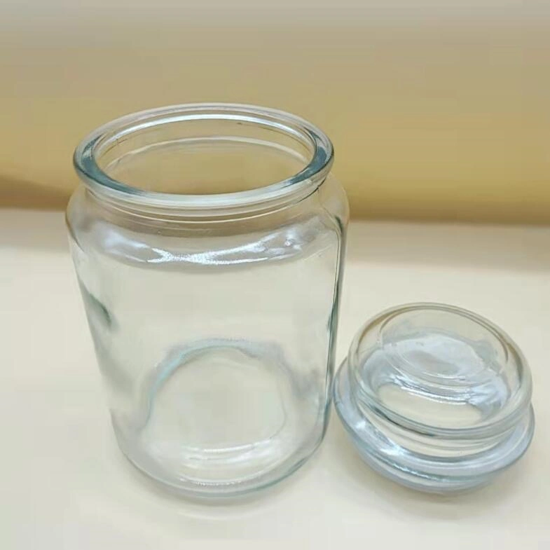 Sombrero de copa de Vela de almacenamiento de vidrio para envases de alimentos de Portavelas Jar