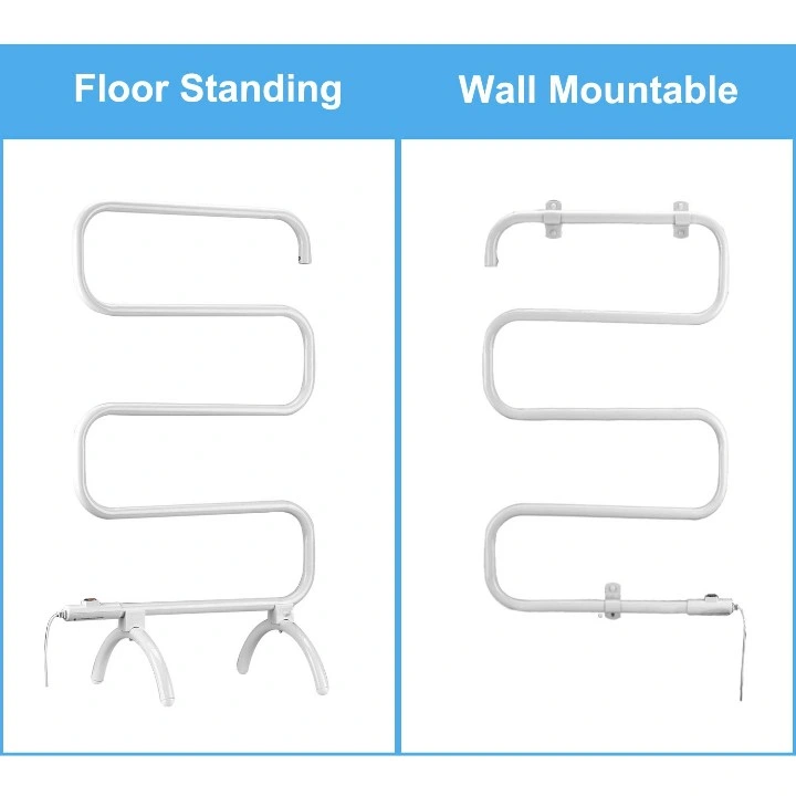 Customized 120W Wall Mount Warmer Free Standing Drying Heated Towel Rack