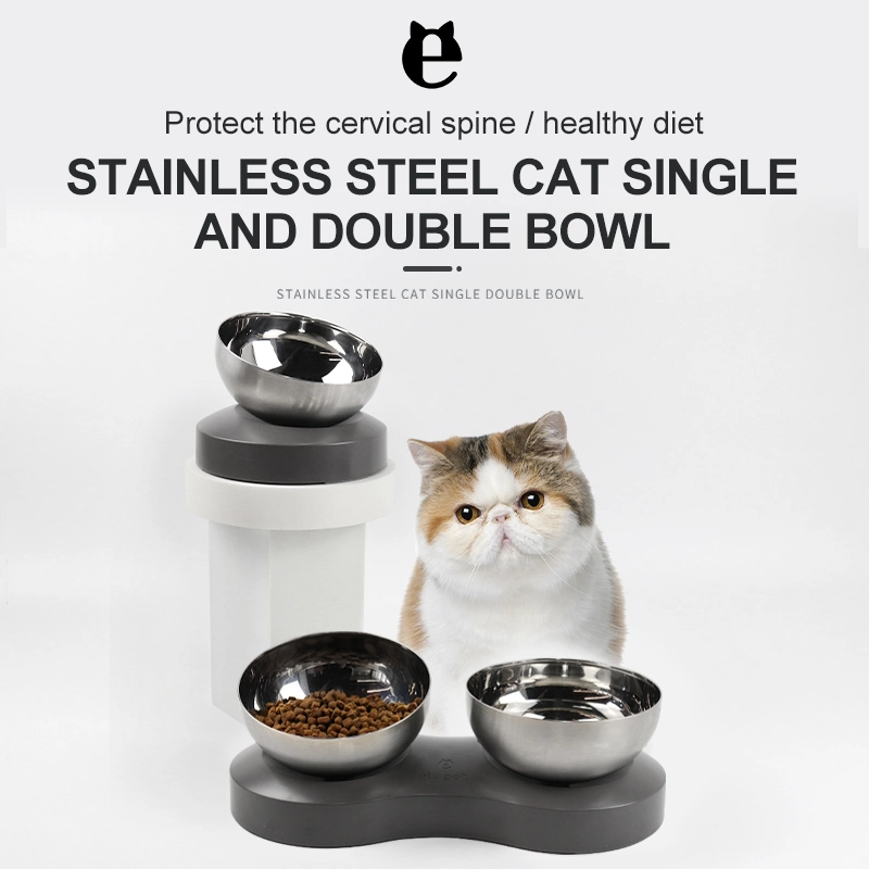 Els Pet ABS Stainless Steel Dog Bowl Double Pet Water Food Bowl