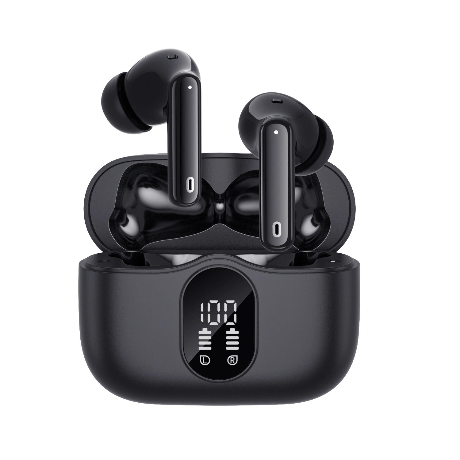 وسادات أذن إلغاء التشويش النشط للتحكم باللمس True Wireless TWS ANC+ ENC Earphone مع شاشة عرض البطارية