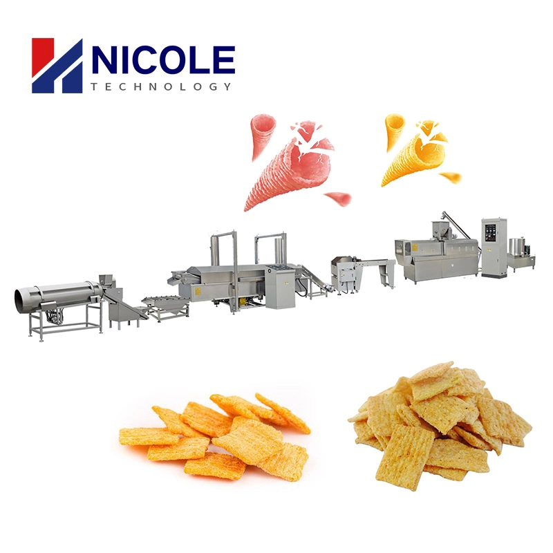 High quality/High cost performance  Bugles Chips Making Machine Frying Snacks Food Processing Line