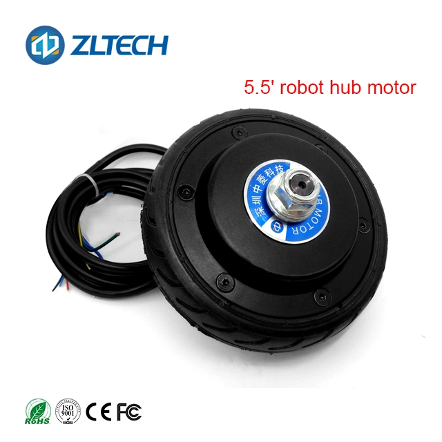 Zltech 5.5Inch 24V 150W 3N . Binário M 60kg de carga alta Precision 270rpm de Velocidade Baixa do Eixo Único DC sem escovas Hub Servomotor com codificador de Robô Agv