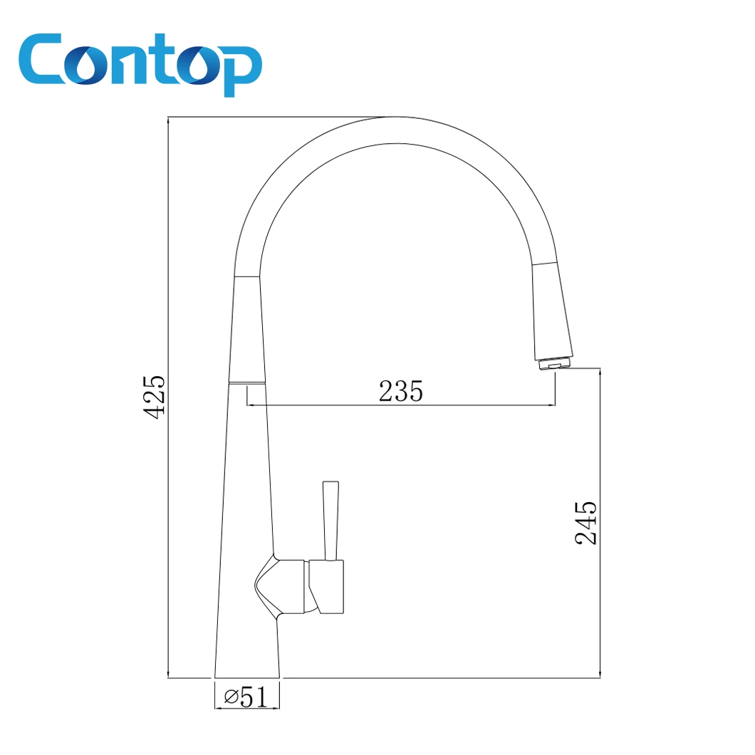 Heißes und kaltes Wasser UPC Single Handle Mixer mit Deck Teller Sprayer Kopf Küchenspüle Wasserhahn ziehen Küchenarmatur