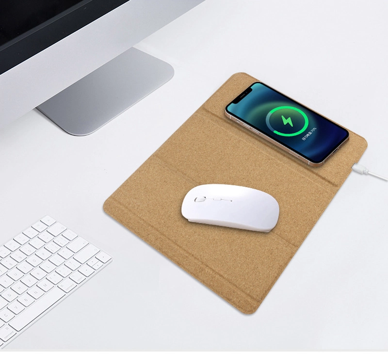 Eco Environmentally Friendly Wireless Charging Keyboard Mat Home Office Mouse Pad with Wireless Charger