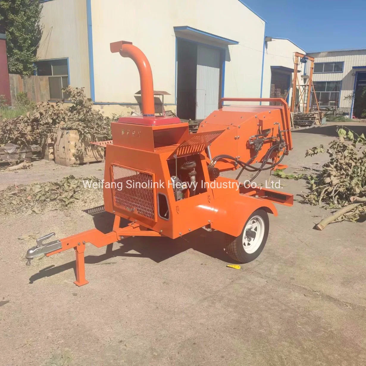 22HP Gasoline Engine Powered Garden Towable Wood Chipper Mulcer