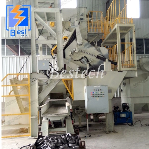 Inclined Drum Type Shot Blasting Machine/Batch Type Shot Blasting Machine Metal Cleaning