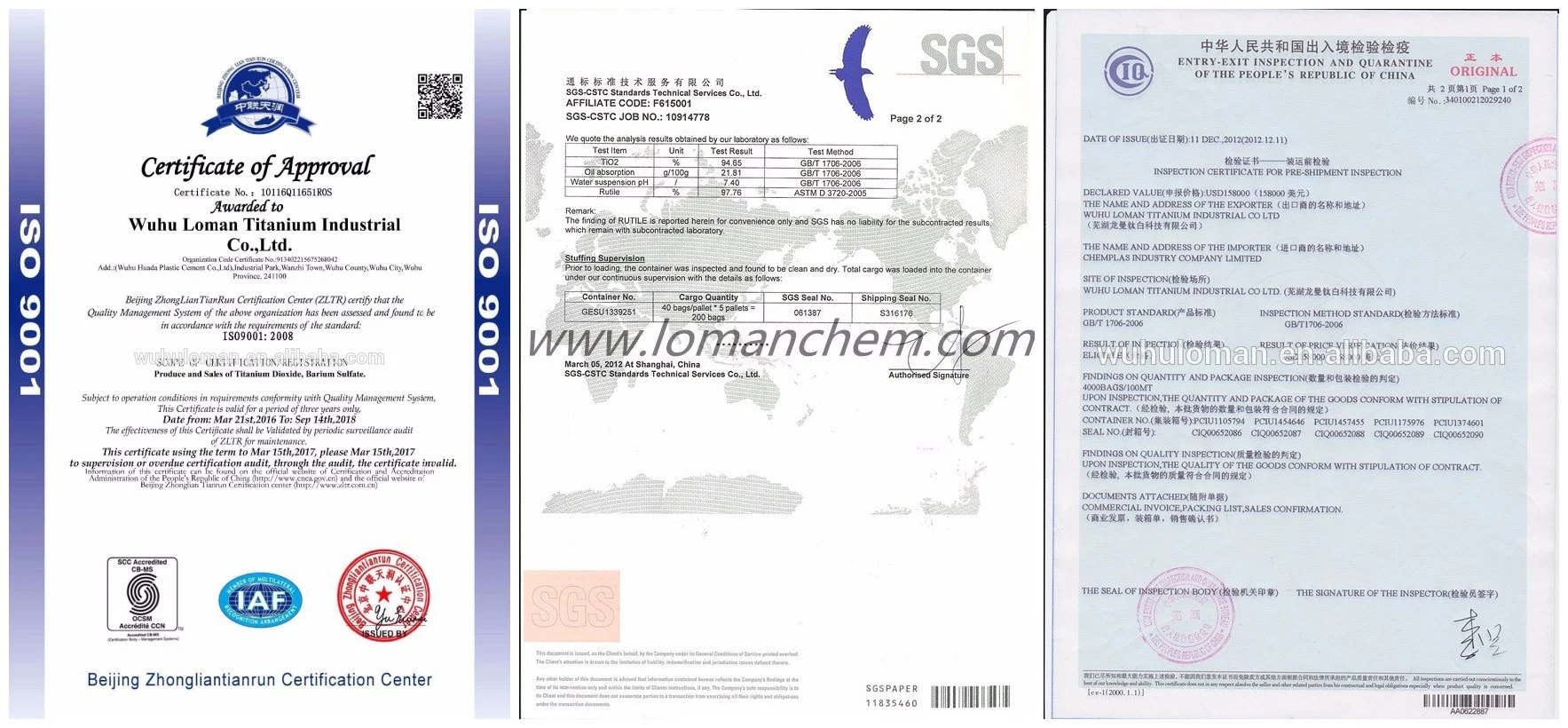 13463-67-7 CAS n° Alumina Rutilo Classificação o dióxido de titânio