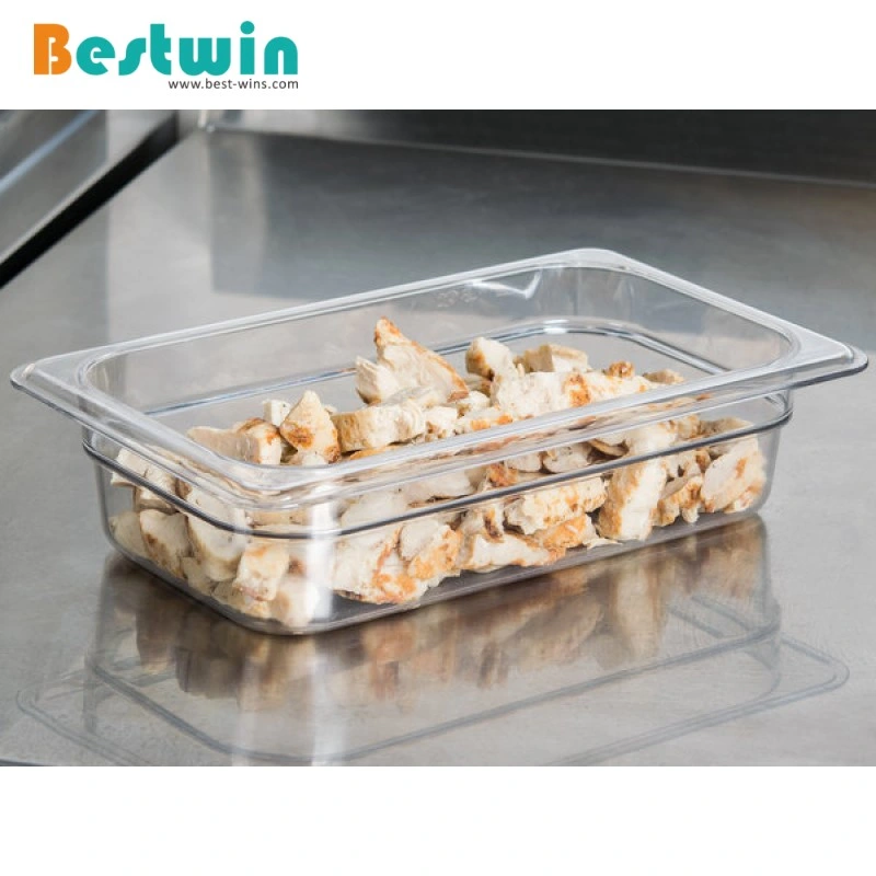 Gn 1/4 Polycarbonte Contenedor de almacenamiento de Comida de plástico PC Gn Pan para Restaurante