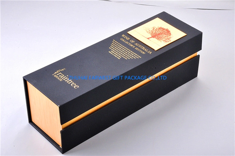 Luxury Open Book Red Wine Gift Box Single Bottle Wfull Color Logo Printed