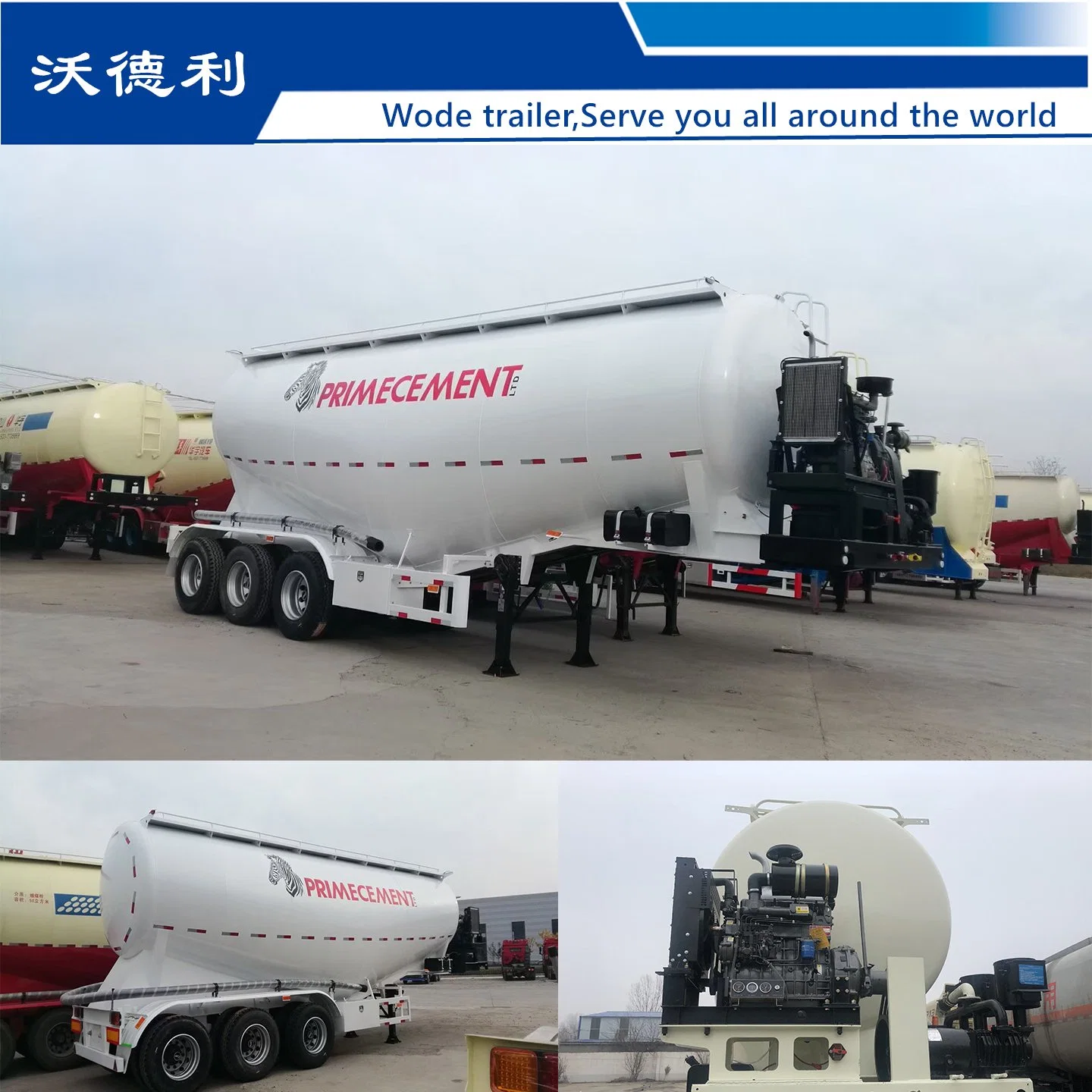 3axles Cement Semi Trailer Bulk Powder Tank for Sale