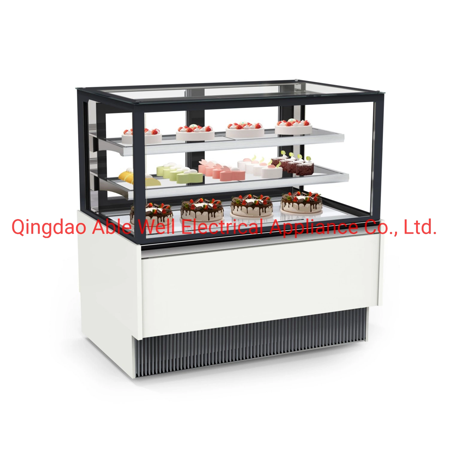 Supermarket Cake Showcase Chiller Refrigeration Equipment Commercial Cake Display Showcase