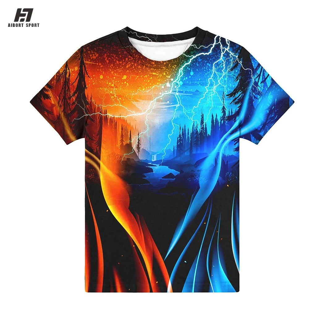 Aoibort Großhandel Unisex Custom Logo Sublimation Gedruckt Einfach Vintage Oversized ′ T-Shirt T-Shirts Drop Shoulder 100% Poly Kurzarm