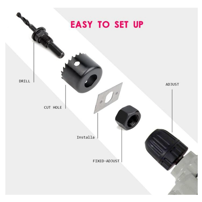 16 Pieces 3/4 Inches-5 Inches Set in Case with Mandrels, Super Sharp Saw Blade, Install Plate and Hex Key for Sawing Holes